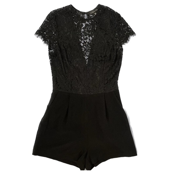 Dynamite Black Lace Backless Romper - Picture 4 of 7